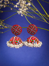 Anouk Gold-Plated Pearls Studded Jhumka Earrings