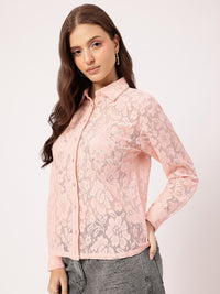 DressBerry Dreamy Designs Self-Designed Semi-Sheer Shirt