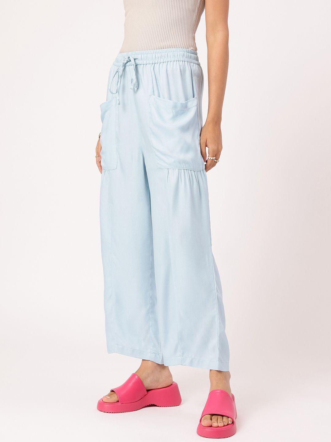DressBerry Women Timeless Tapestry Relaxed Fit Trousers with Box Pockets