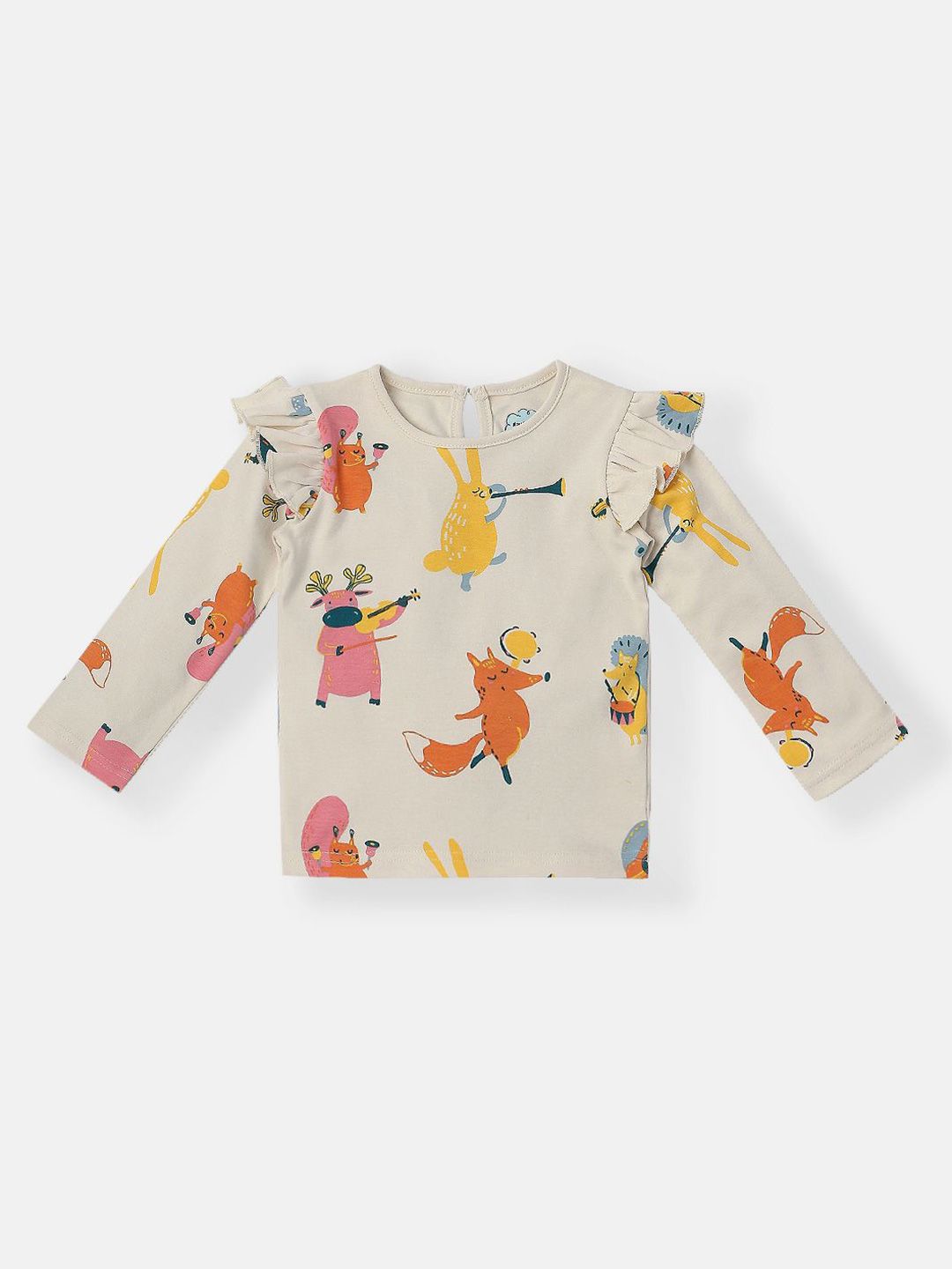 Nauti Nati Girls Pack Of 2 Graphic Printed Pure Cotton T-shirt