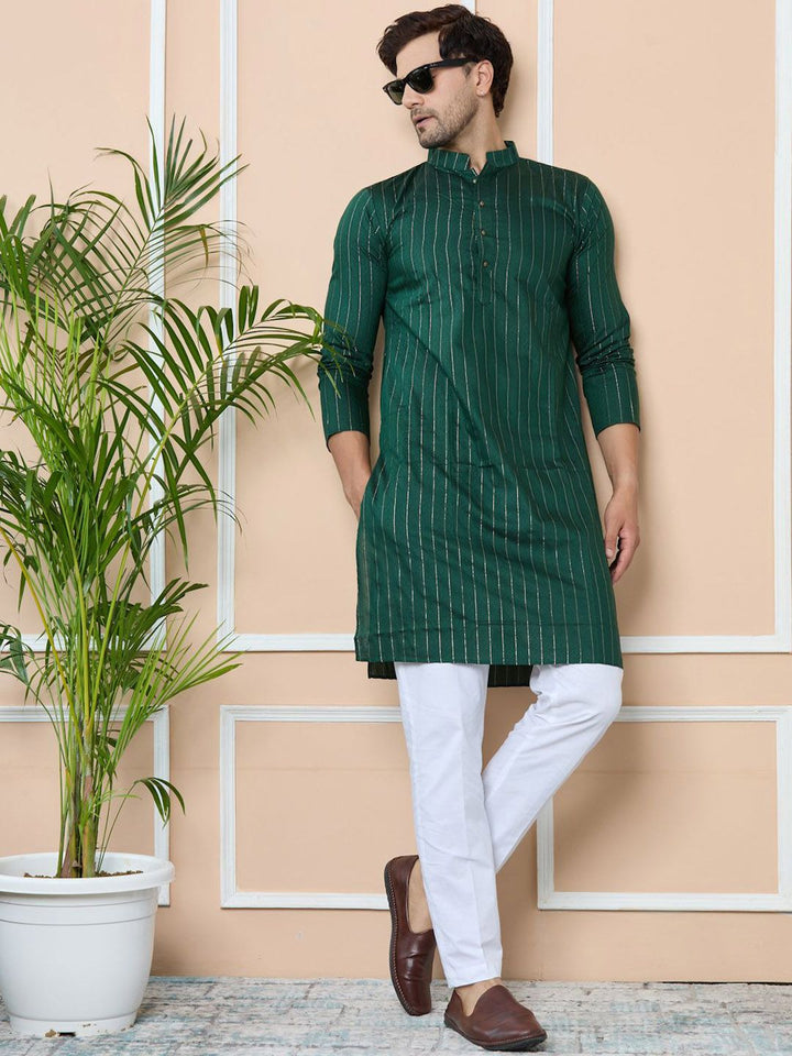See Designs Men Striped Regular Kurta with Pyjamas