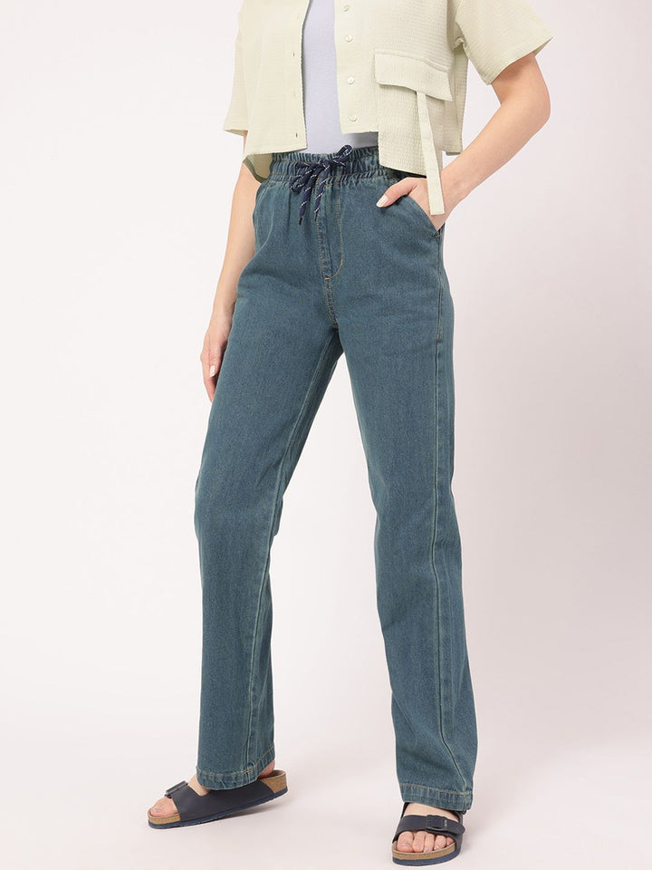 DressBerry Women Timeless Tailored Pure Cotton Straight Fit Jeans