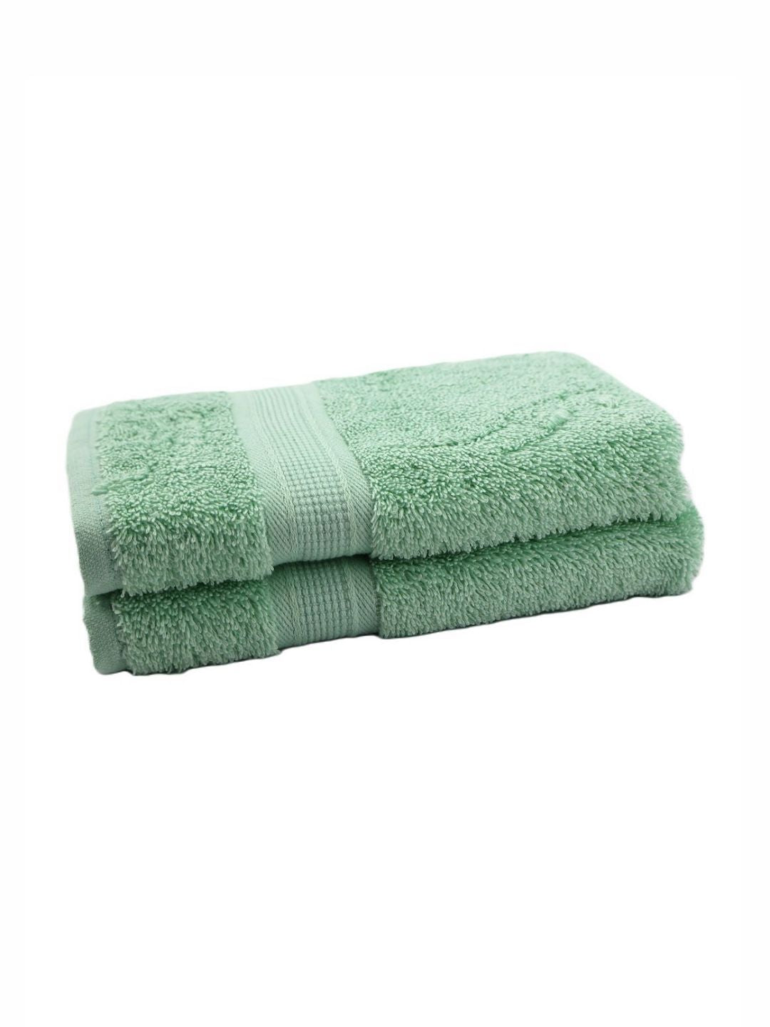 BOMBAY DYEING Santino Green 2 Pieces Pure Cotton 550 GSM Hand Towels