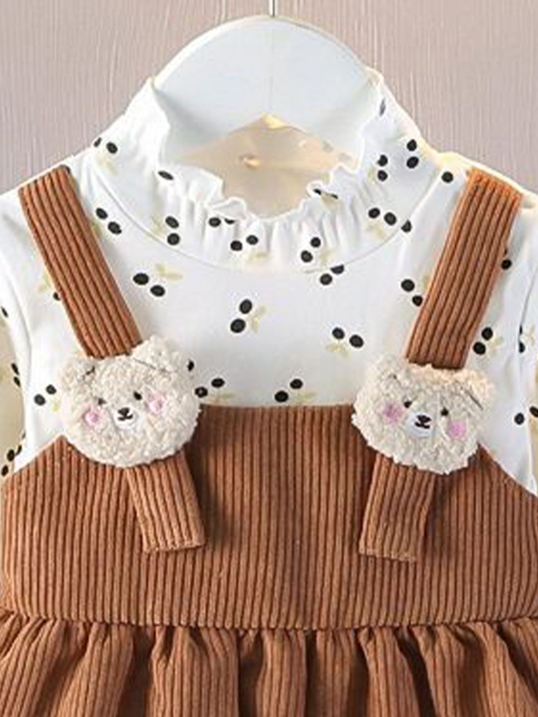 YK Girls Printed Applique Detail Pinafore Dress