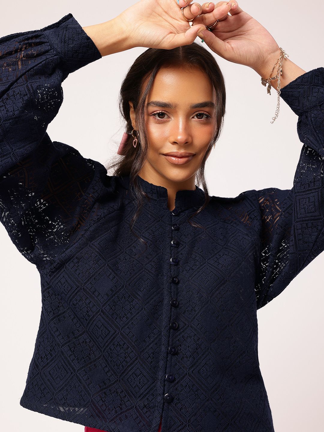 DressBerry Lacey Affair Puffy Raglan Ease Shirt