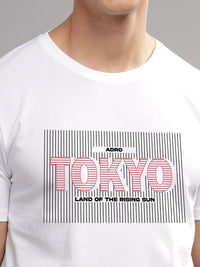 ADRO Men Typography Printed Round Neck Cotton T-shirt