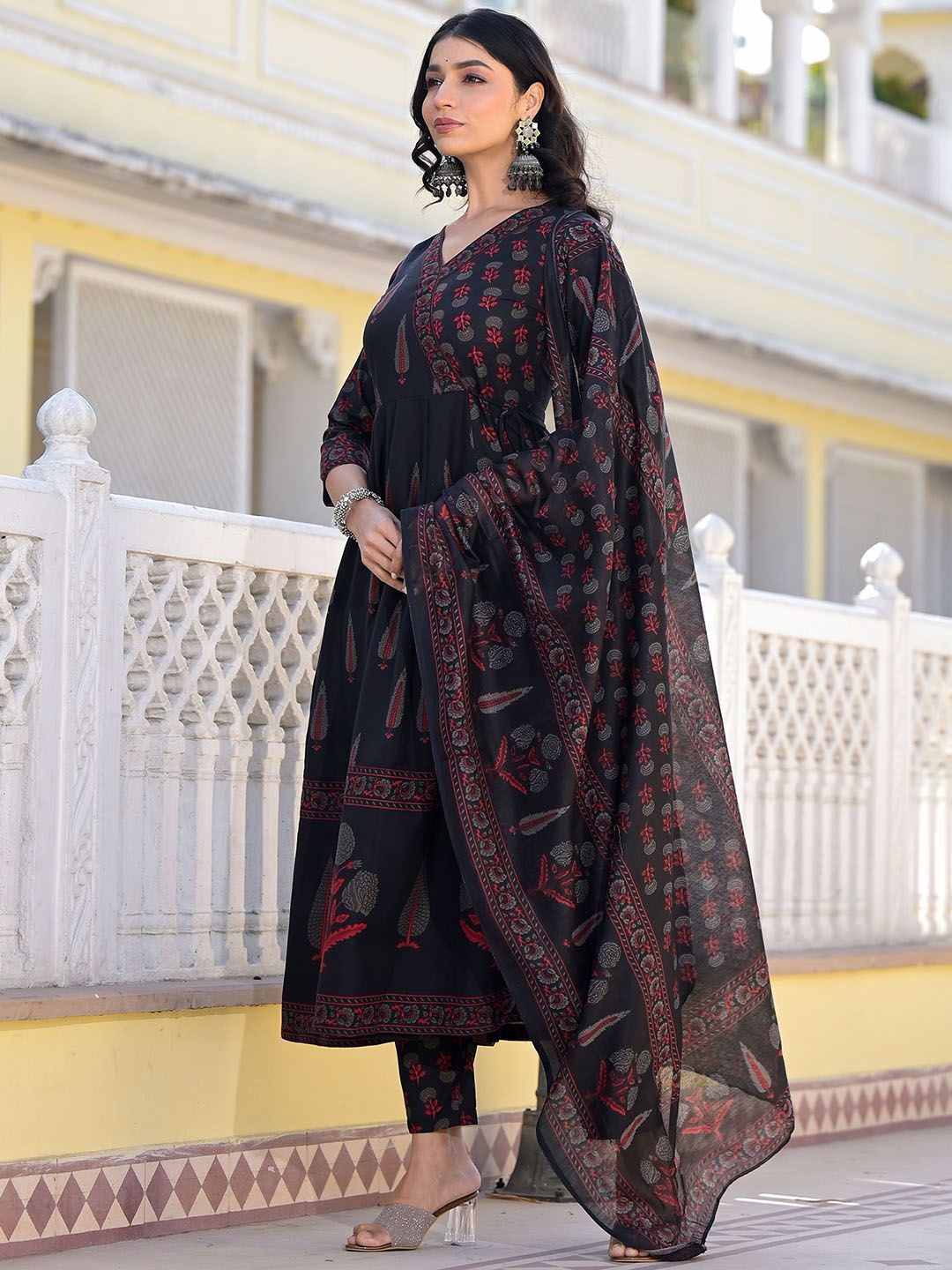 KALINI Ethnic Motifs Printed Kurta with Trousers & Dupatta