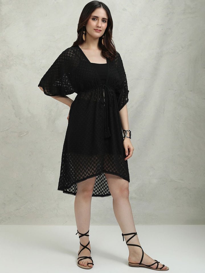 Vishudh Wanita Longline Tie-Up Shrug