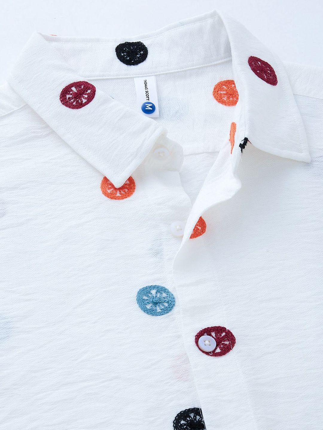 Thomas Scott Men Embroidered Regular Fit Casual Shirt