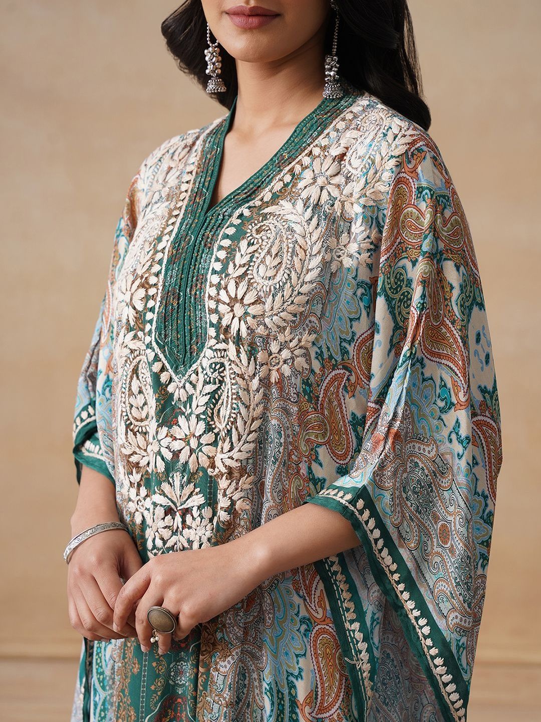 House of Chikankari Women Printed Chikankari Crepe Kurta