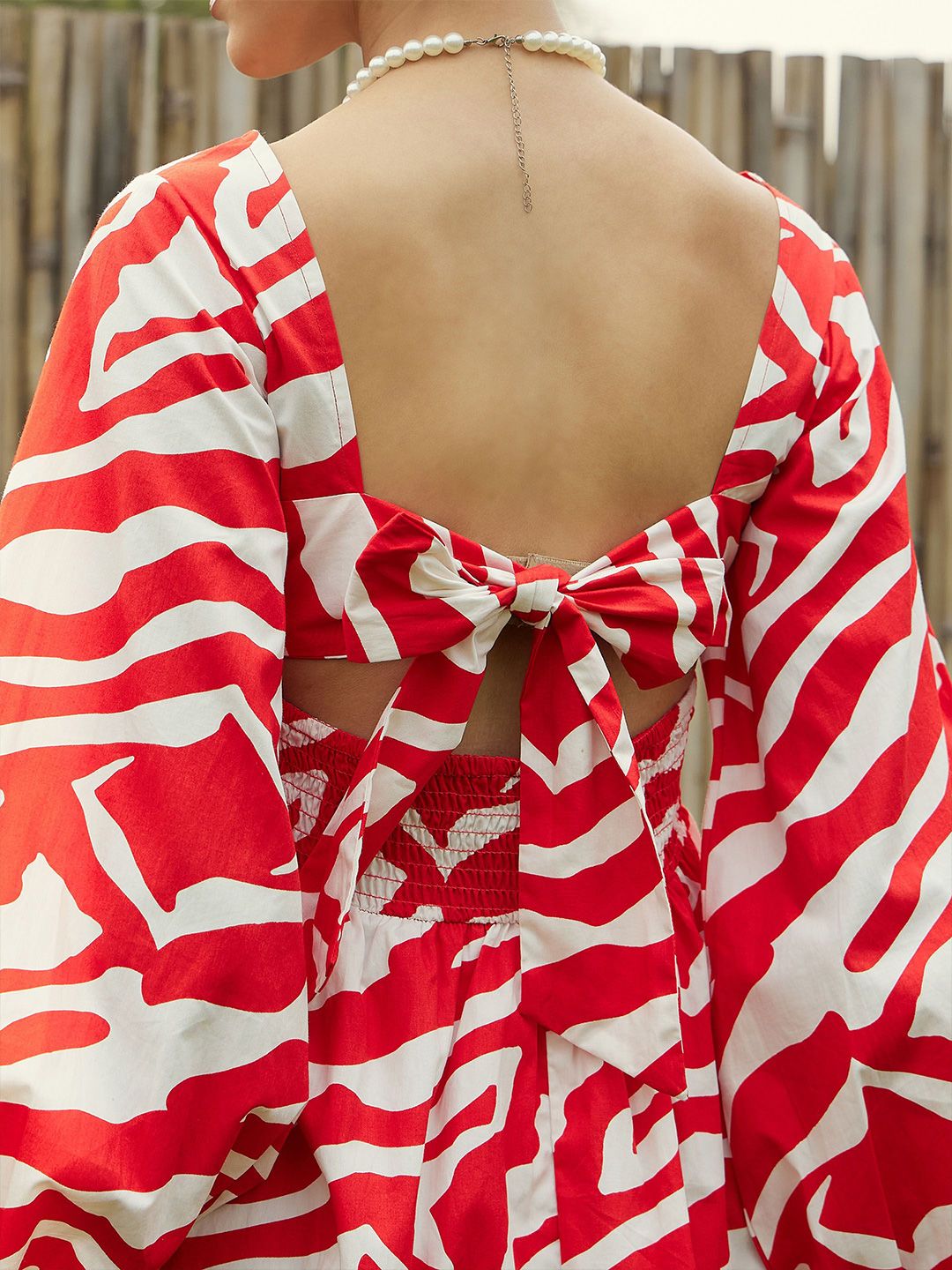 Pink Paprika by SASSAFRAS Printed Fit & Flare Dress