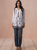 Rumah Wanita Chikankari Motif Etnik Bersulam Kurta Chikankari