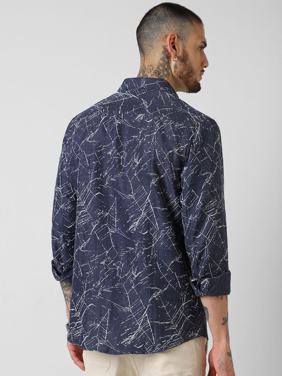 VASTRADO Men Classic Slim Fit Opaque Abstract Printed Casual Shirt