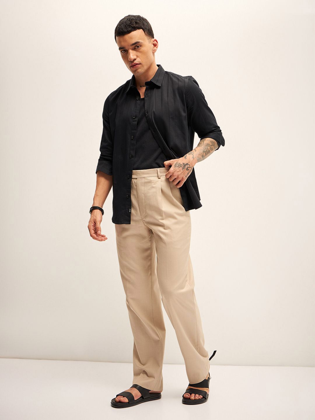 THE BEAR HOUSE Striped Slim Fit Casual Shirt