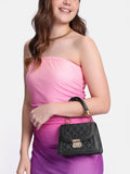 DressBerry Quilted Structured Satchel Bag