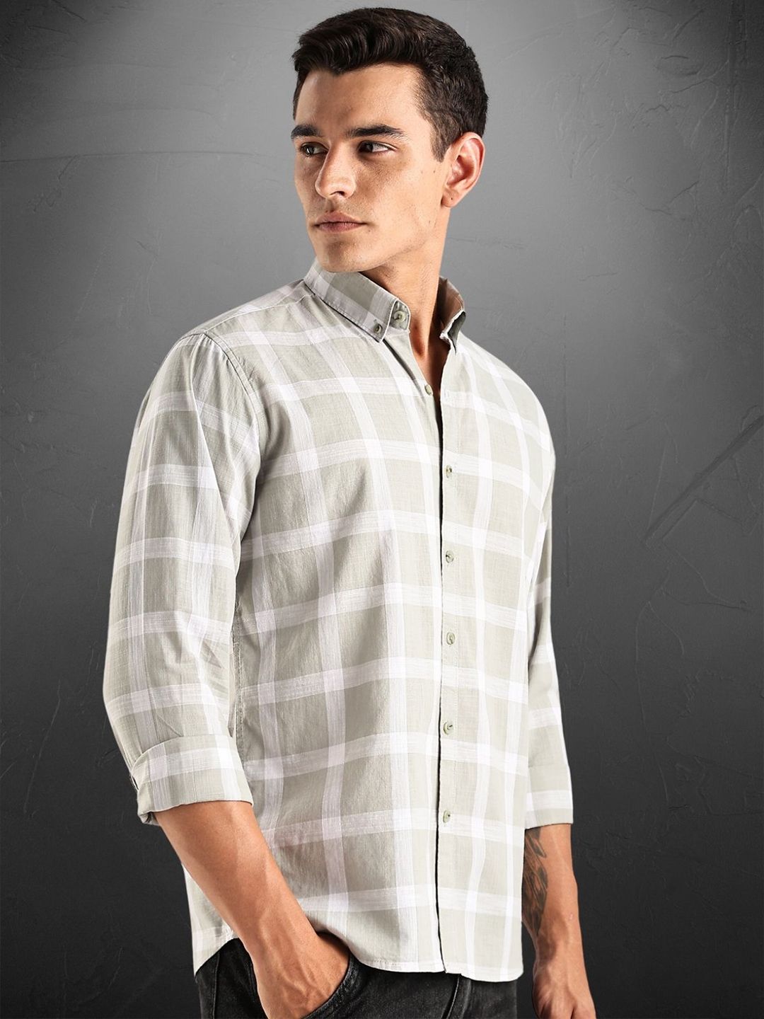 ADRO Standard Tartan Checks Baju Kasual Berpetak