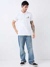 SPYKAR Men Graphic Printed Polo Collar Cotton Slim Fit T-shirt