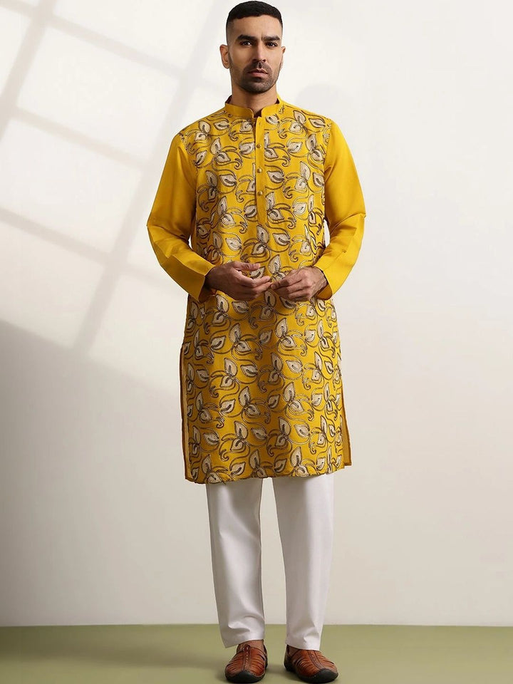 Anouk Lelaki Motif Etnik Bercetak Kurta Biasa dengan Seluar