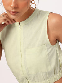 DressBerry Endless Summer Essential Cotton Linen Blouson Crop Top
