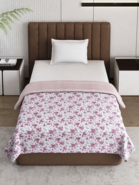 Monte Carlo Pink & White Floral Mild Winter 150 GSM Single Bed Dohar