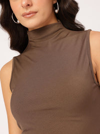 DressBerry Snug Chic Sleeveless Ruched Bodycon Midi Dress