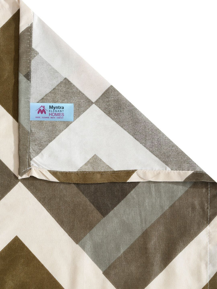 Myntra Elegant Homes Olive Green & White Printed 300 TC King Bedsheet Set 2.50 m x 2.25 m