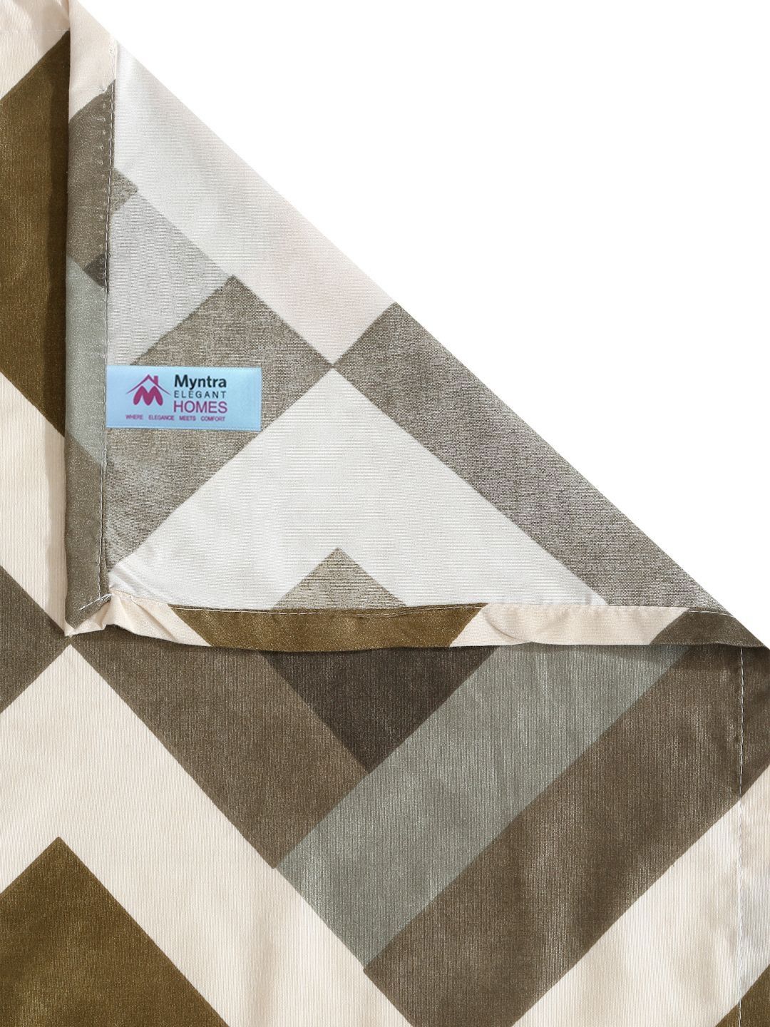 Myntra Elegant Homes Olive Green & White Printed 300 TC King Bedsheet Set 2.50 m x 2.25 m