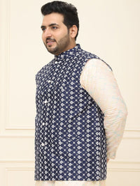 SOJANYA PLUS Jaket Sulam Lelaki Nehru Plus Size