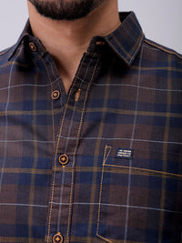 Lelaki Garage CO India Slim Fit Opaque Memeriksa Baju Kasual