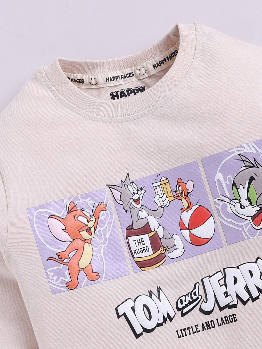 Happy Faces Boys Tom & Jerry Printed Pure Cotton T-shirt