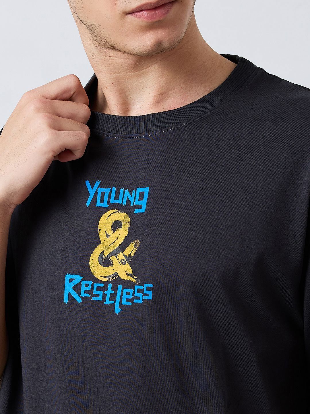 SPYKAR Men Typography Printed Round Neck Cotton Relaxed Fit T-shirt