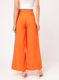DressBerry Tangerine Drapes High-Rise Pleated Trousers