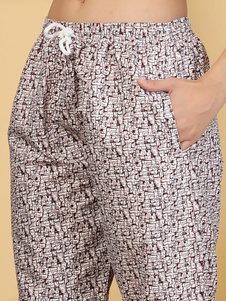 Klotthe Wanita Multi Geometric Bercetak Kolar Lengan Pendek Malam