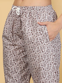 Klotthe Wanita Multi Geometric Bercetak Kolar Lengan Pendek Malam