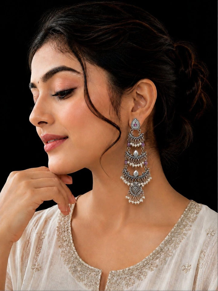 PANASH Teardrop Shaped Drop Earrings
