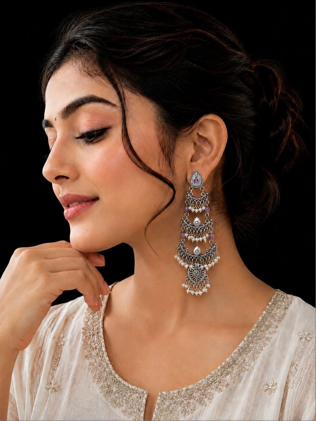 PANASH Teardrop Shaped Drop Earrings