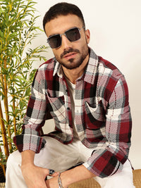 Thomas Scott Men Premium Tartan Checked Casual Shirt