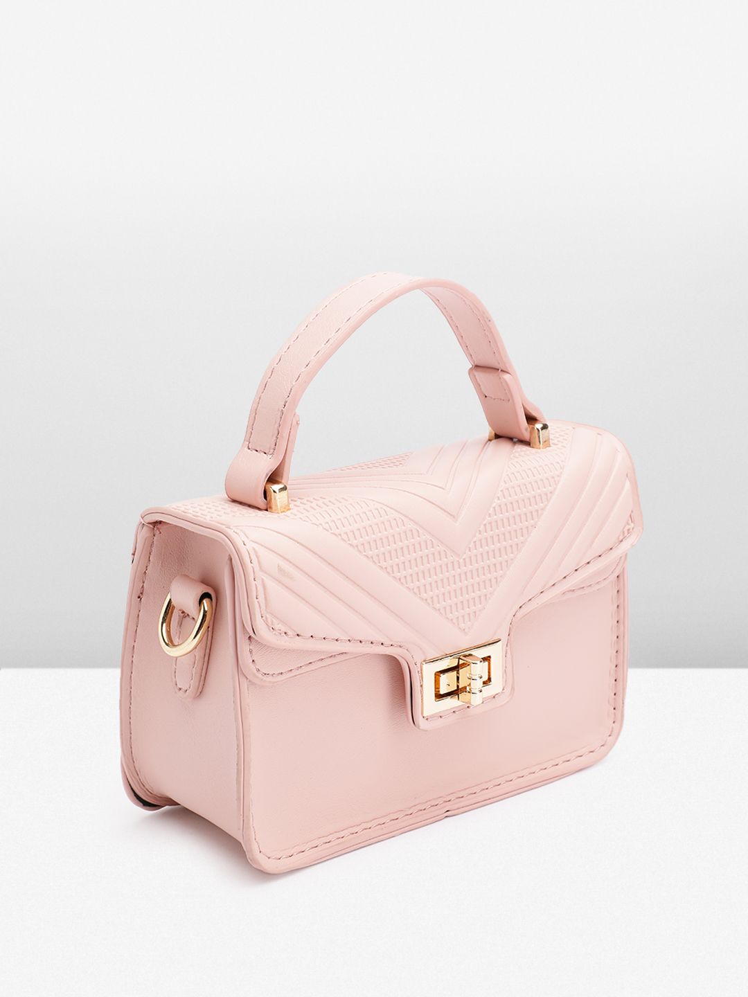 DressBerry Textured Structured Satchel Bag