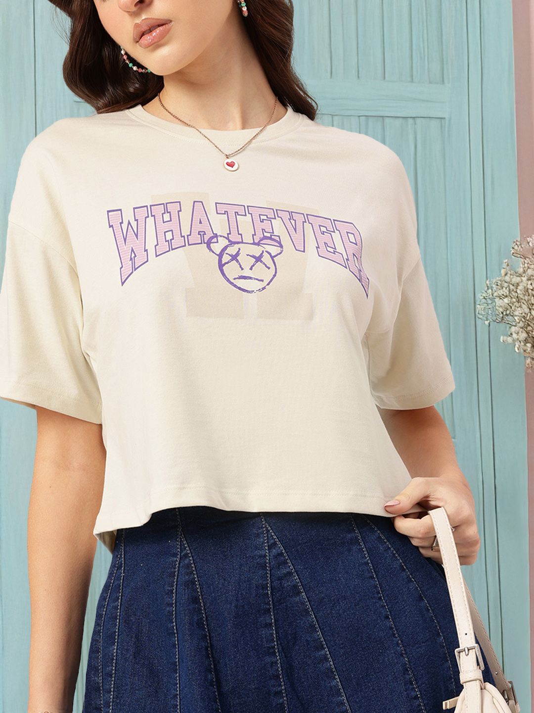 DressBerry Modern Muse Typography Boxy T-shirt