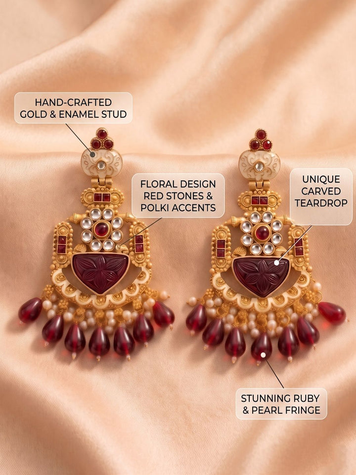 PANASH Teardrop Shaped Drop Earrings