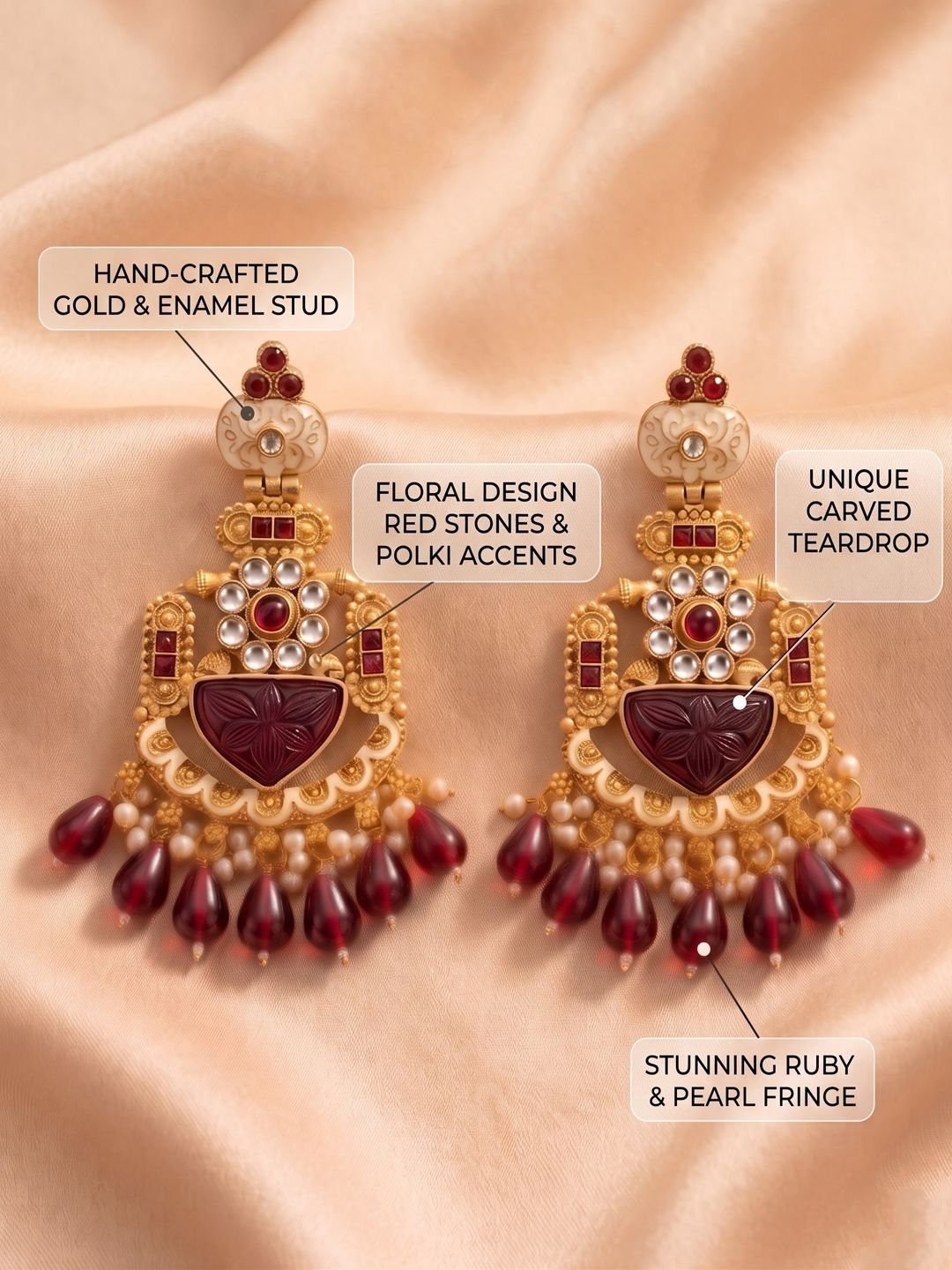 PANASH Teardrop Shaped Drop Earrings