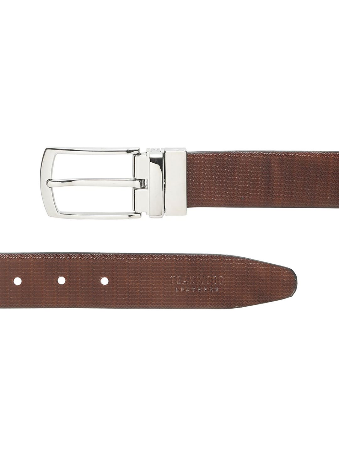 Teakwood Leathers Men Textured Leather Reversible Formal Belt