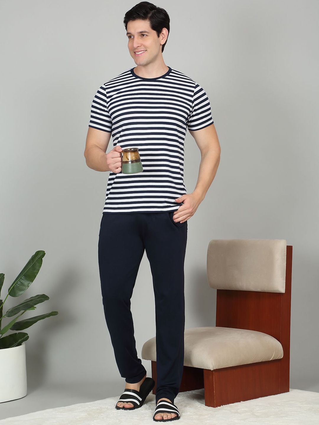 Sweet Dreams Men Striped Night suits