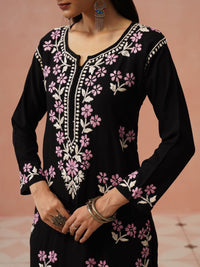 Rumah Wanita Chikankari Kurta Chikankari Sulaman Bunga