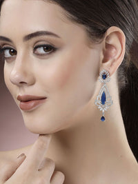 Karatcart perak bersalut iklan berlapis anting-anting drop kontemporari
