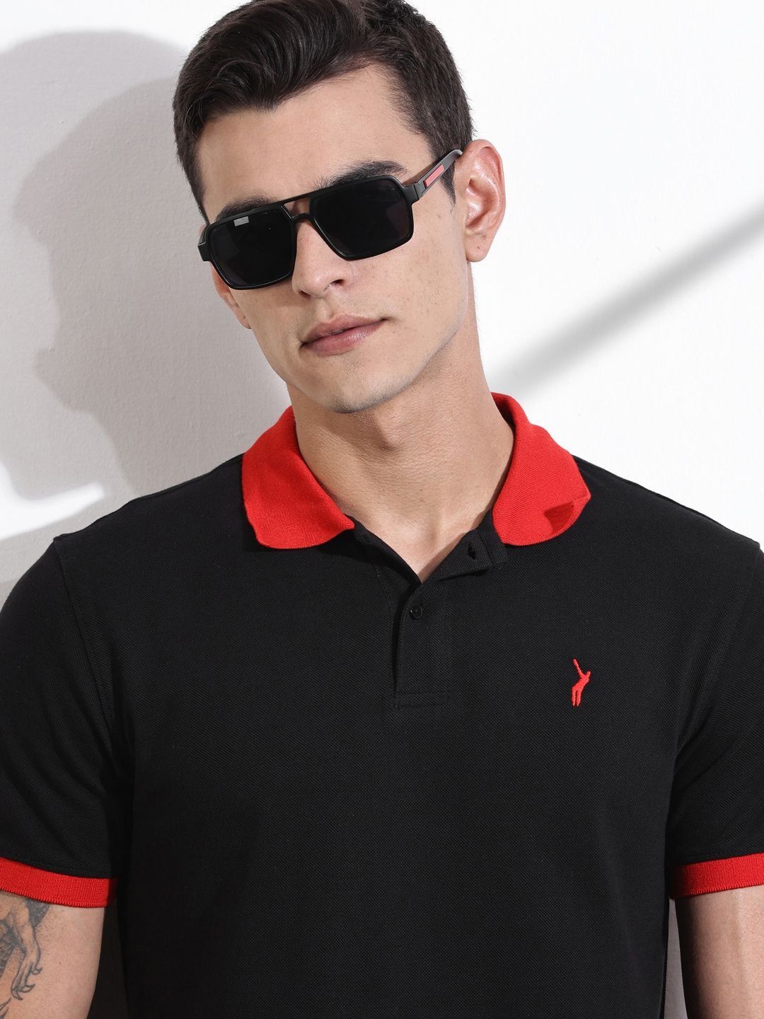 Thomas Scott Men Polo Collar Applique T-shirt