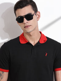 Thomas Scott Men Polo Collar Applique T-shirt