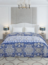 Monte Carlo Blue & White Ethnic Motifs Mild Winter 210 GSM Double Bed Duvet