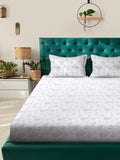 Myntra Elegant Homes White Floral 400 TC Bedsheet with 2 Pillow Covers