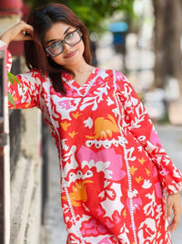 KALINI Printed V Neck Tunic With Palazzos Co-Ords